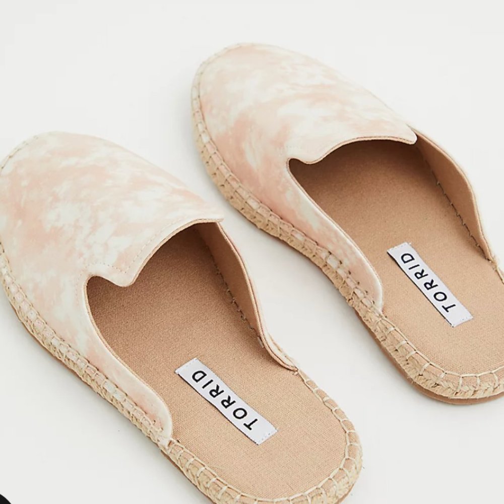 NWT BLUSH TIE-DYE CANVAS ESPADRILLE MULE (WW)